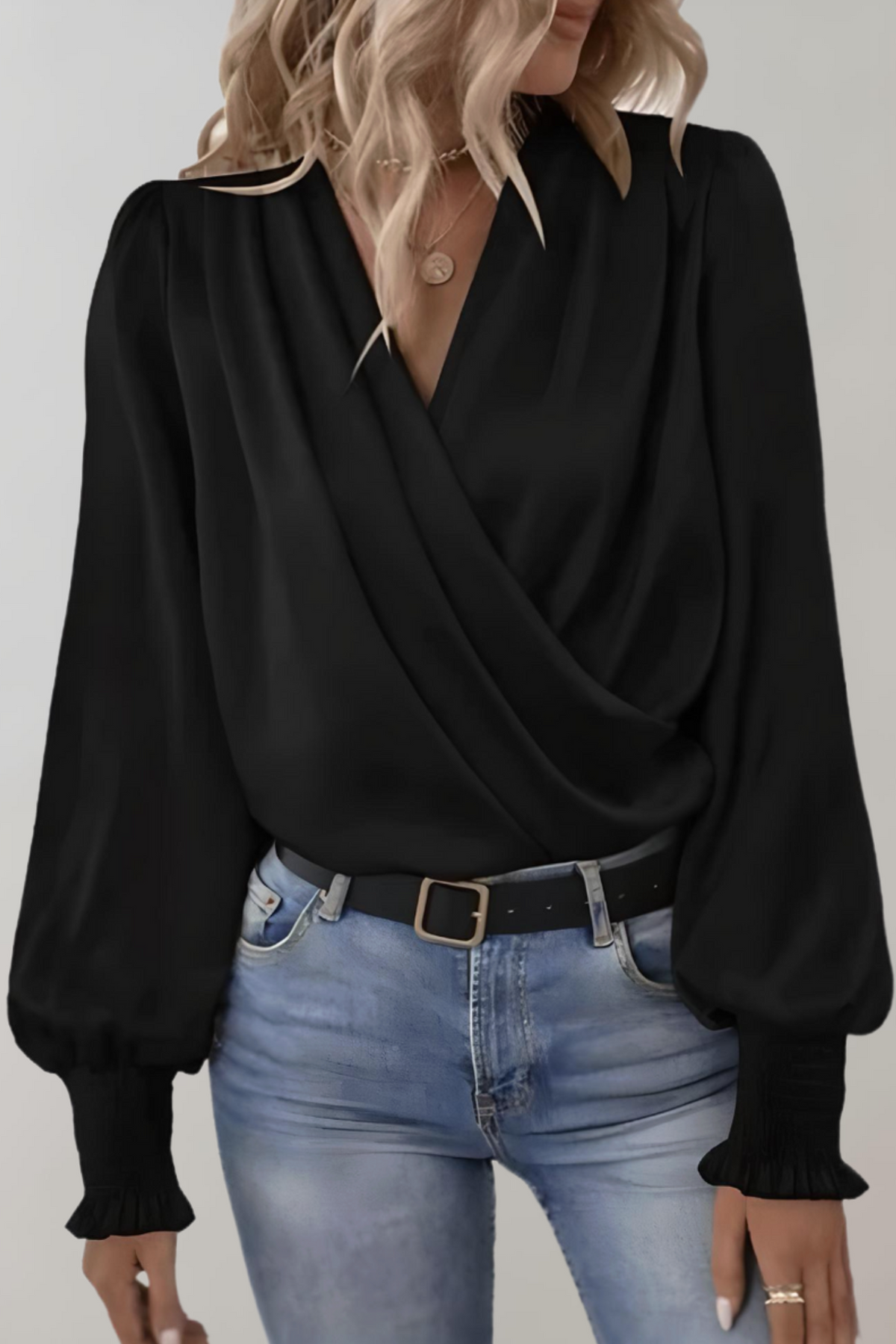 Quinn V Neck Long Sleeve Blouse – women's shirts, view 3