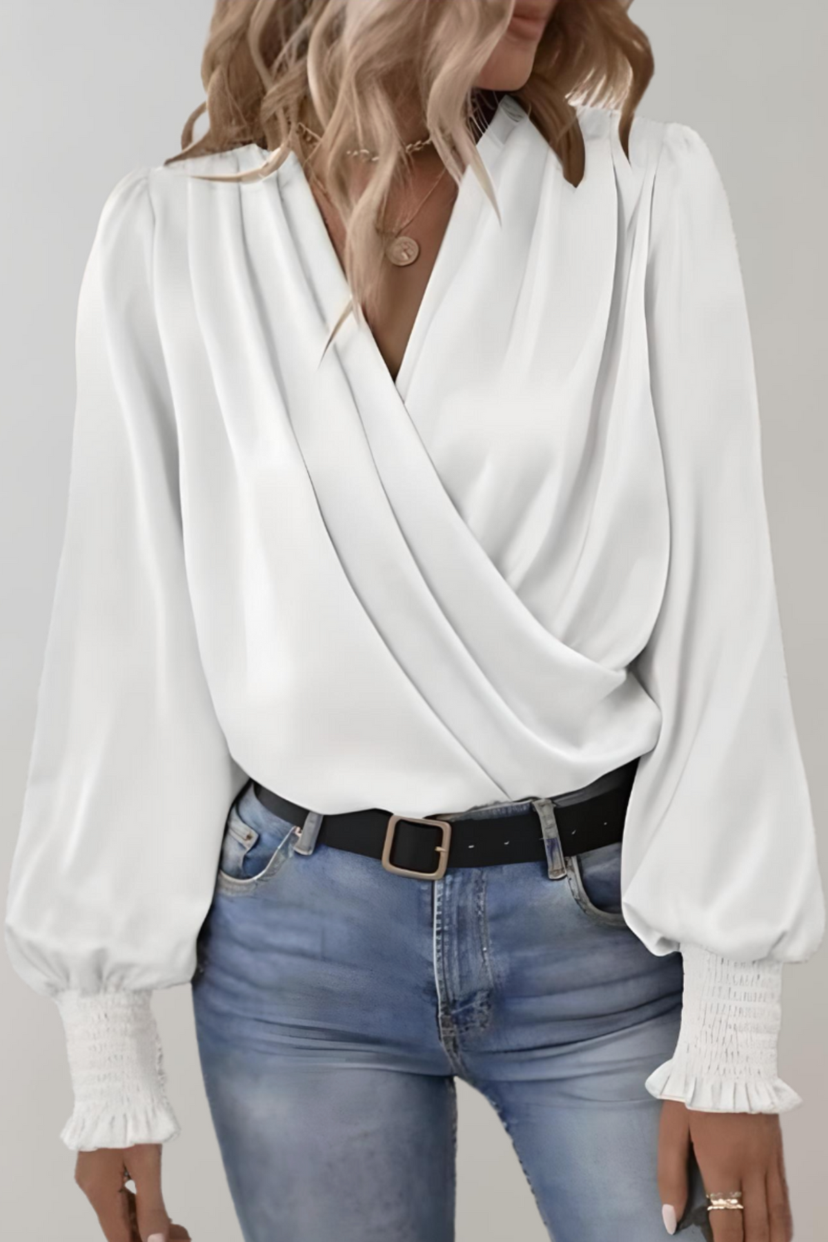 Quinn V Neck Long Sleeve Blouse – women's shirts, view 4