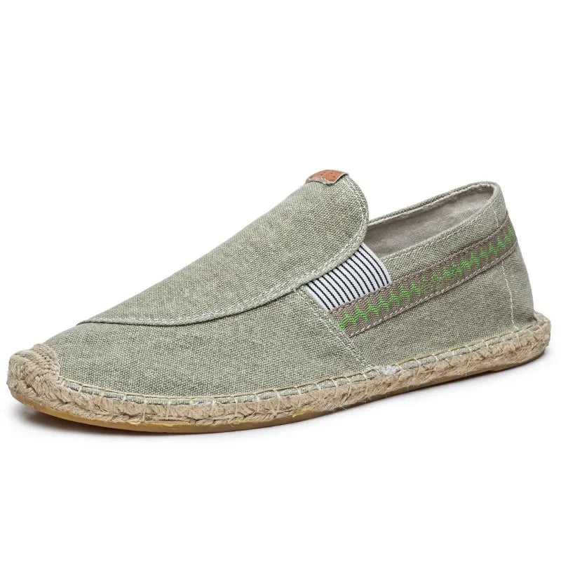 Men's elegant linen espadrilles, alternate view