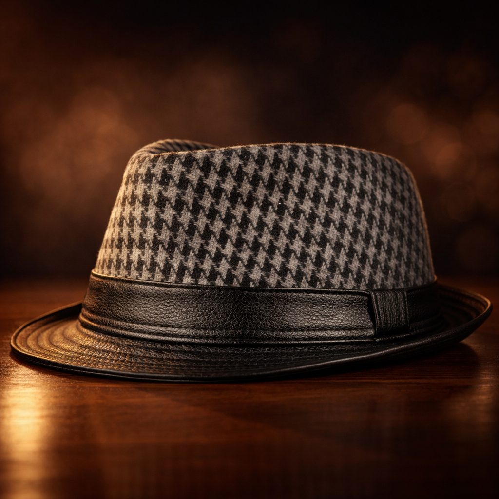 Ravenna leather fedora hat, additional view