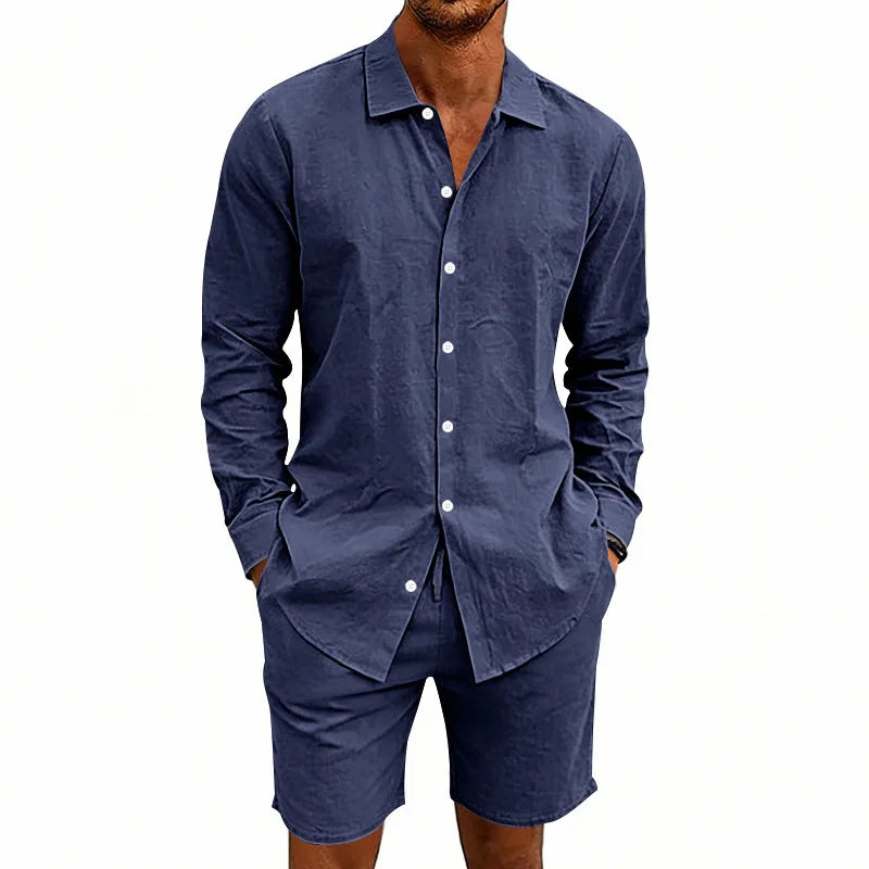Elia men's elegant linen two-piece set, alternate view