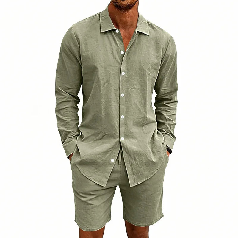 Elia men's elegant linen two-piece set, additional view