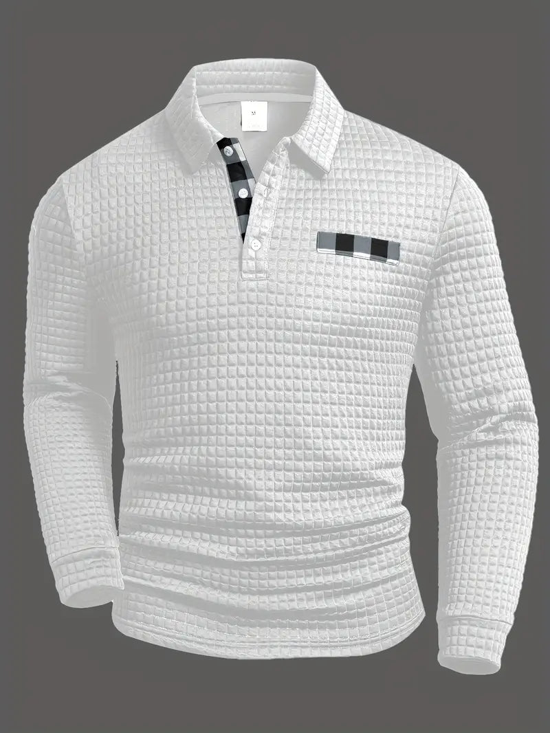 Men's ribbed polo shirt, view 6