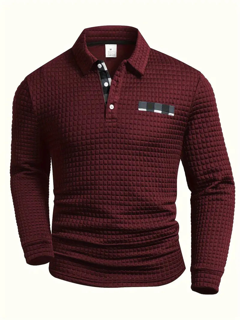 Men's ribbed polo shirt, view 7