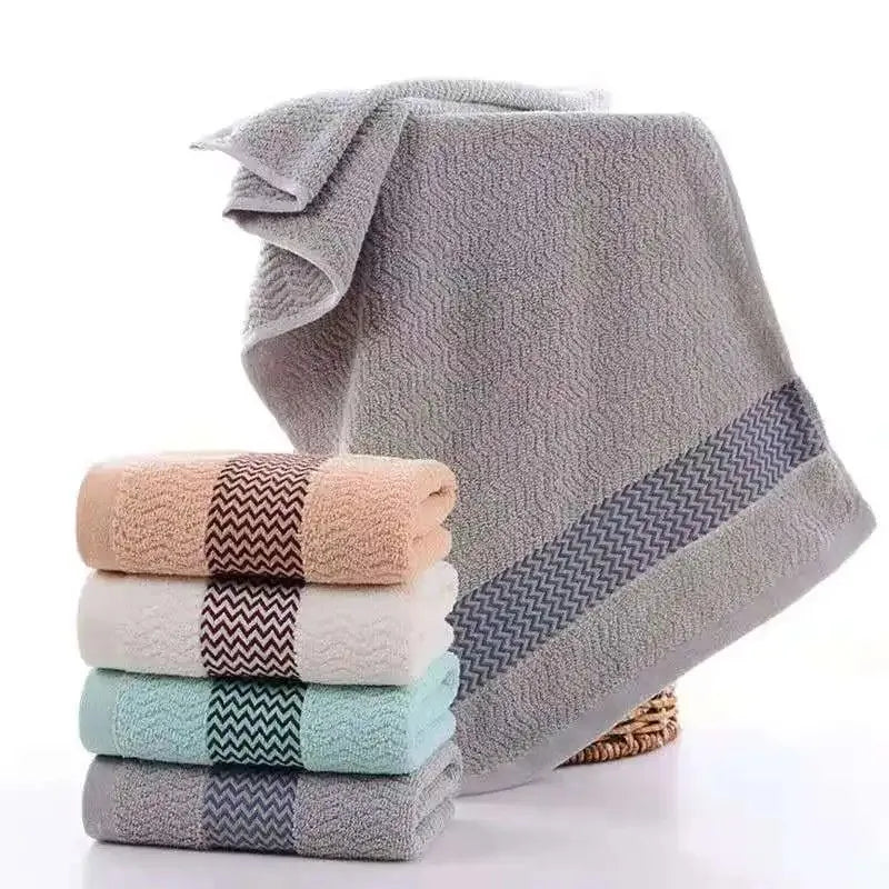 Rimini towels on a rack