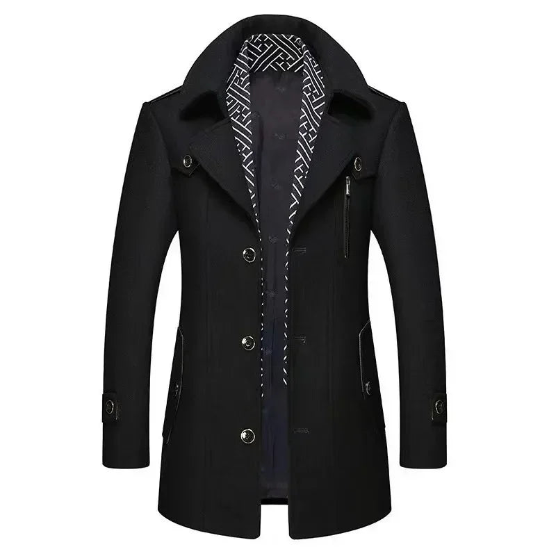 Men's elegant wool coat, additional view