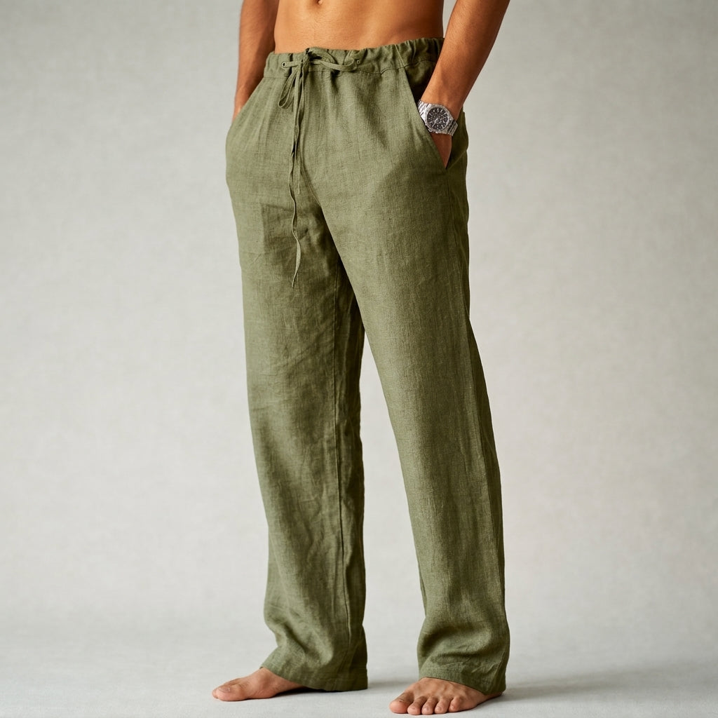 Men's linen pants, alternate view