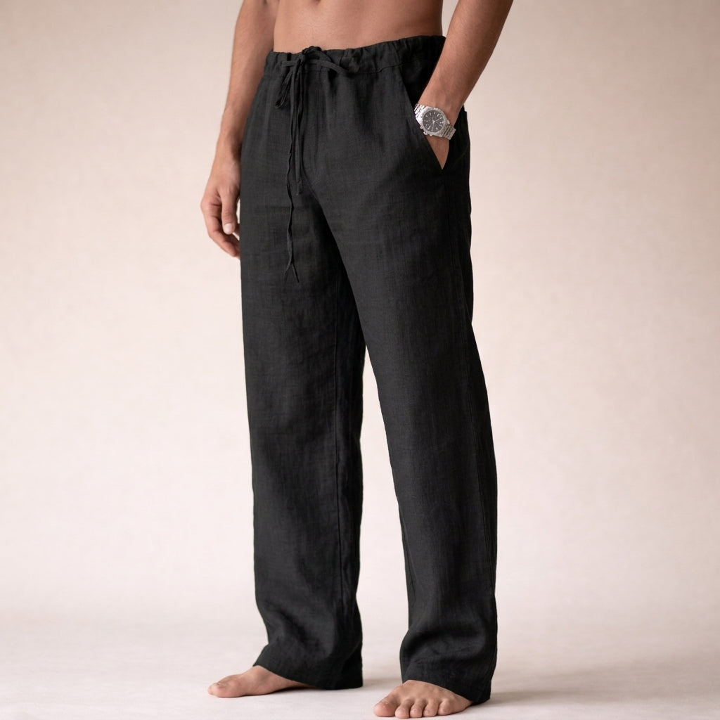 Men's linen pants, view 4