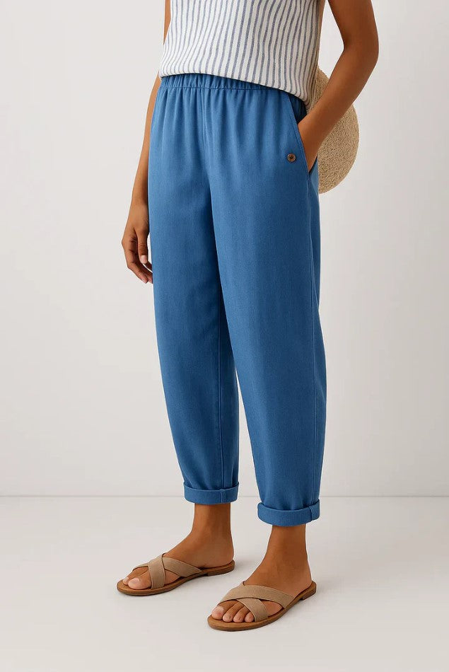 Romina women's linen cotton trousers, additional view