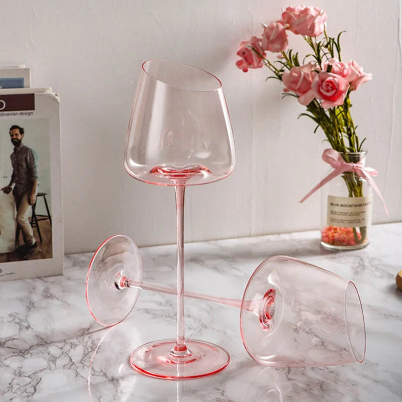 Rosa wine glasses with flowers