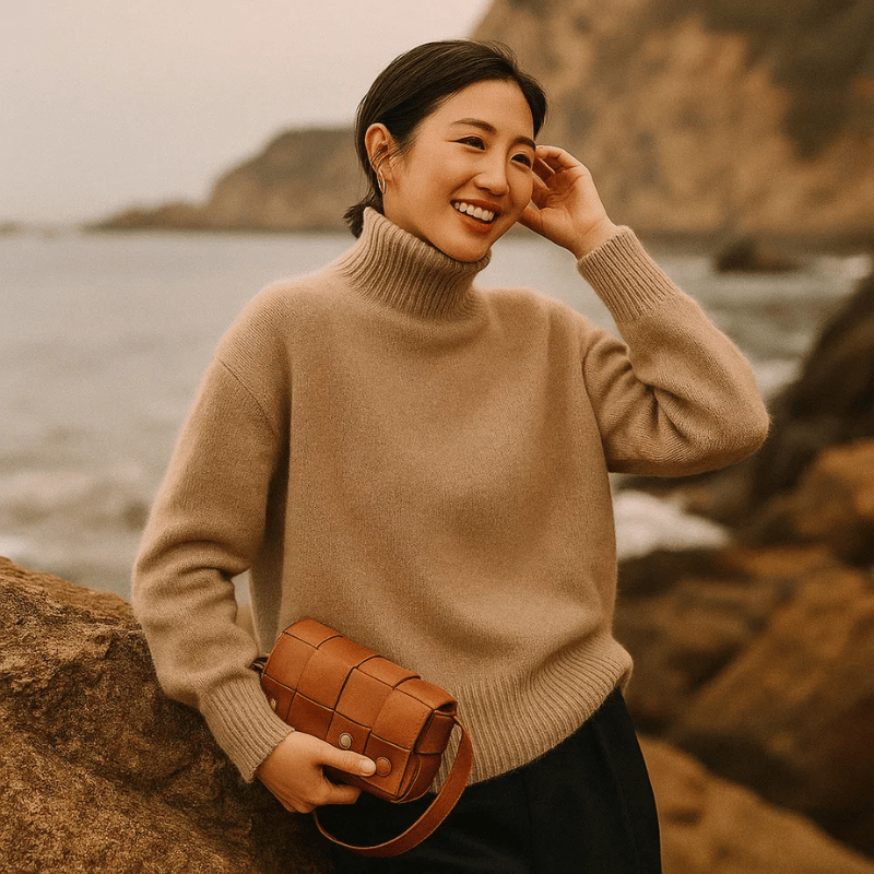 Aurora Cashmere Turtleneck Sweater – women's sweaters, view 7