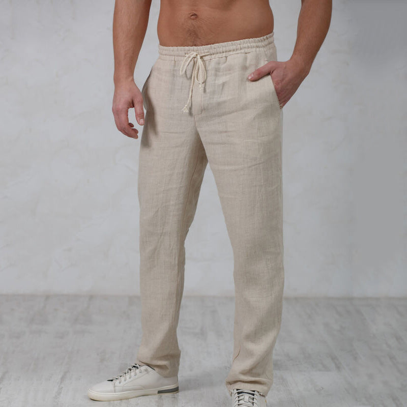 Leonardo men's elegant linen pants, alternate view