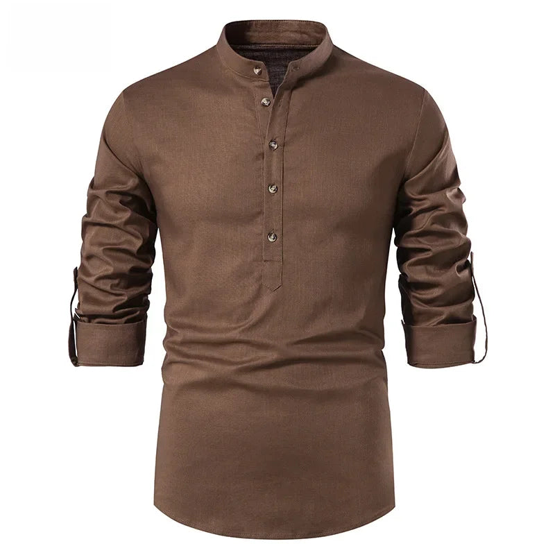 Leonardo men's elegant linen shirt, alternate view