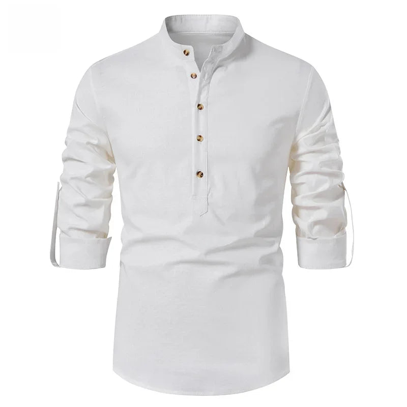 Leonardo men's elegant linen shirt, view 4