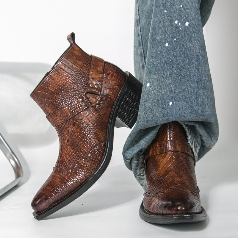 Men's Ryder buckle leather boots — view 4