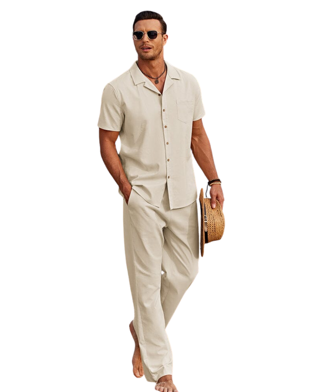 Franco men's elegant linen two-piece set, additional view