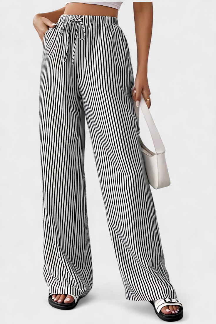 Waist women's lightweight striped pants – Avinos Milano