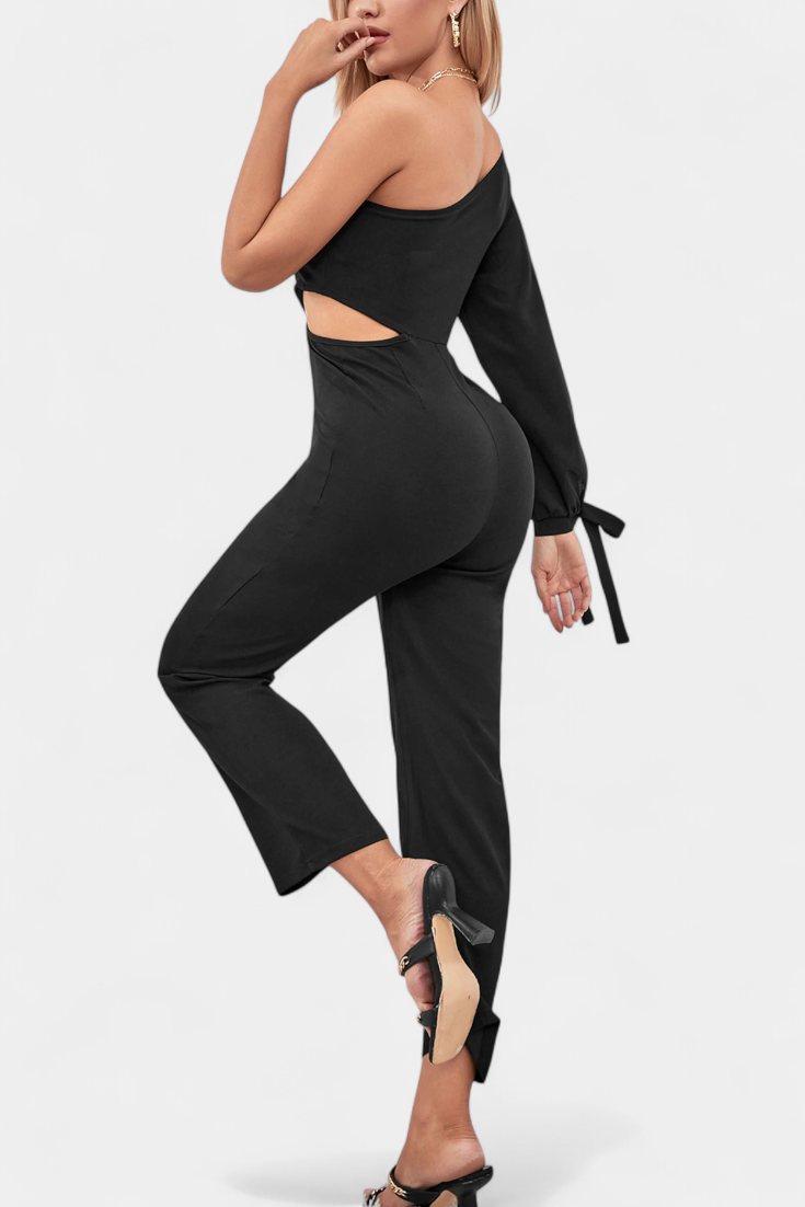 Asymmetrical Knot Detail Jumpsuit by Sahar – women's jumpsuits, view 3