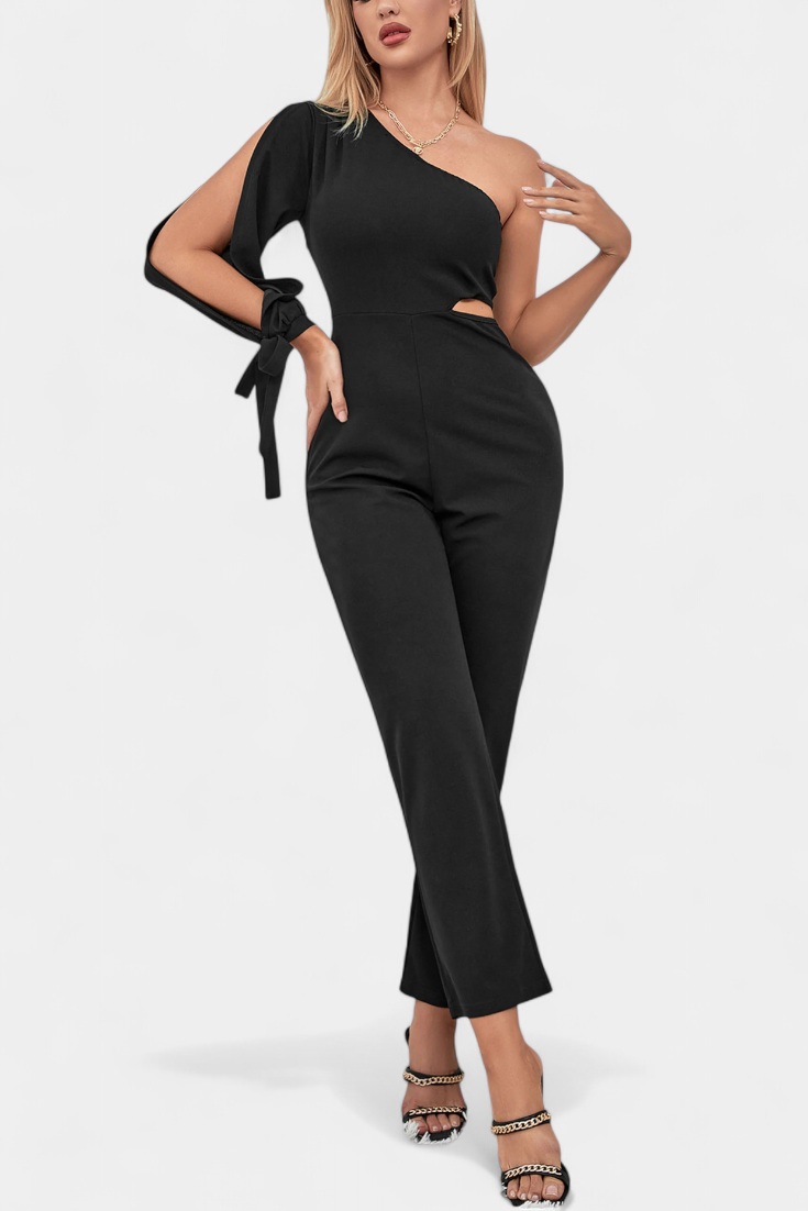Asymmetrical Knot Detail Jumpsuit by Sahar – women's jumpsuits, view 4