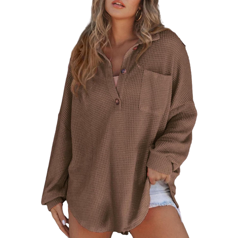 Saira women's lightweight v-neck blouse, view 4