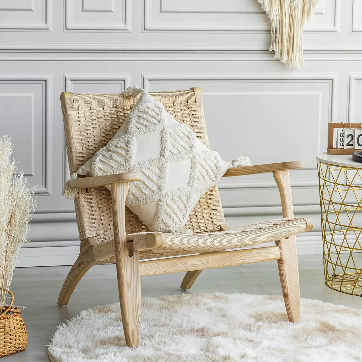 Salento cushions styled with a throw