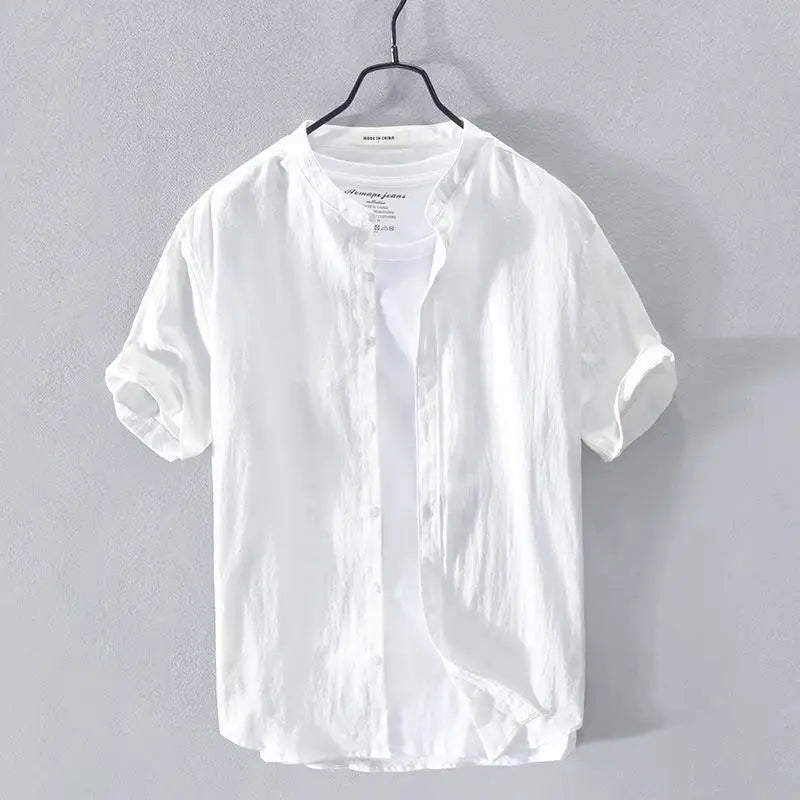 Men's cotton linen shirt, view 4