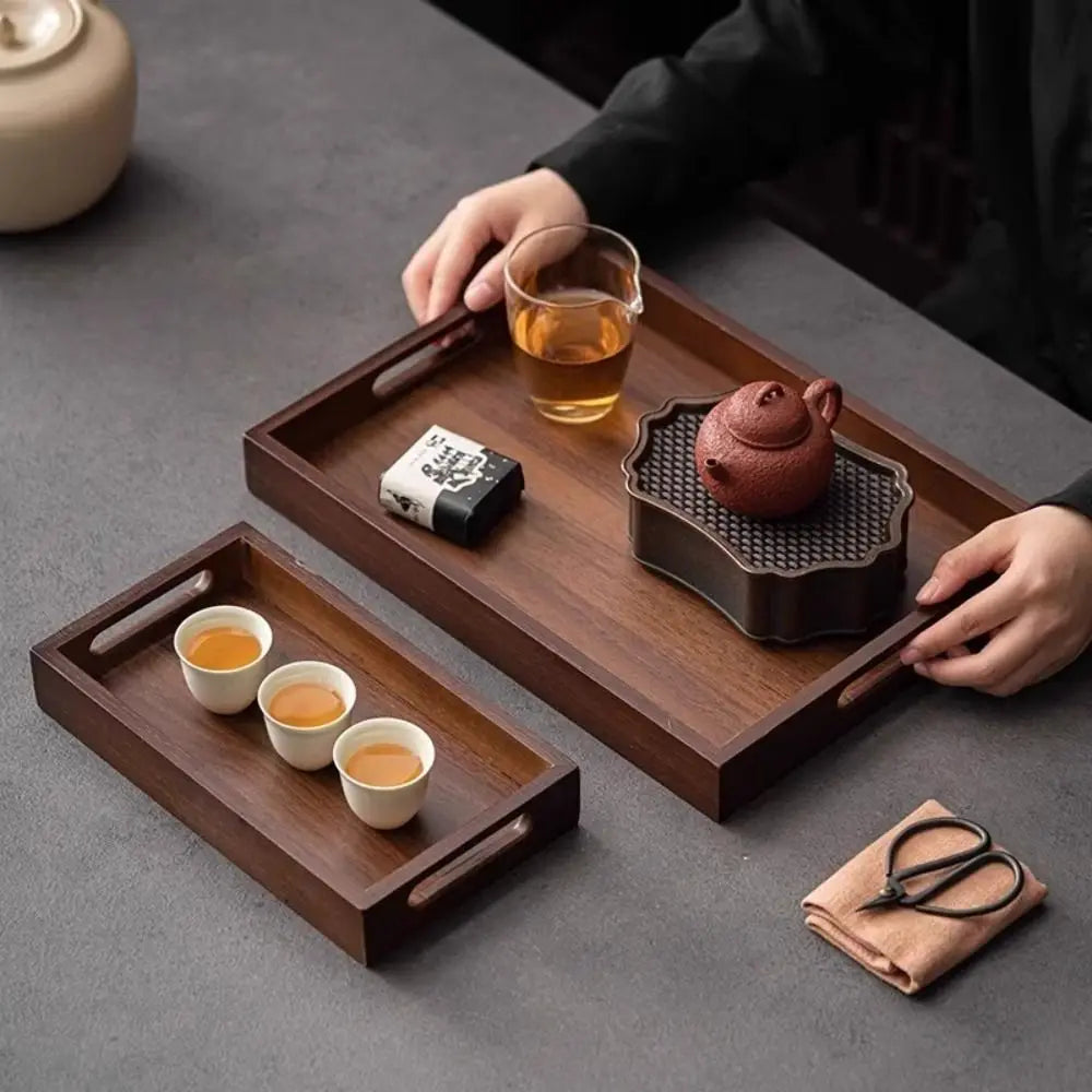 Salotto trays with a tea set