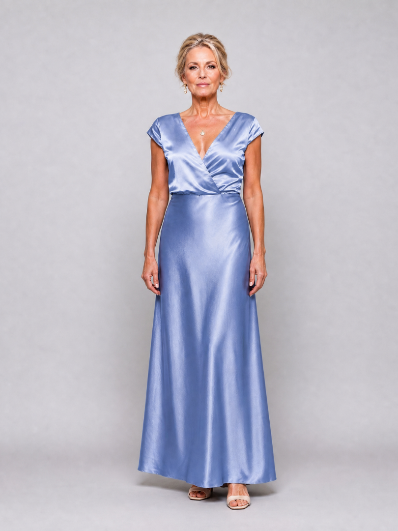 Samouse Cap Sleeve Wrap Bodice Maxi Dress – women's dresses, view 6