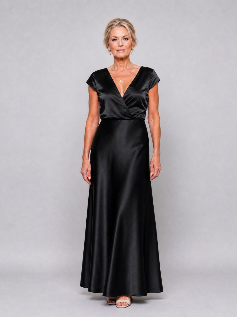 Samouse Cap Sleeve Wrap Bodice Maxi Dress – women's dresses, view 8