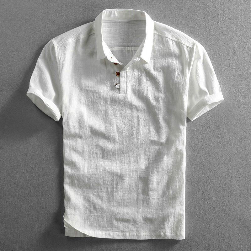 San men's linen polo shirt, view 4