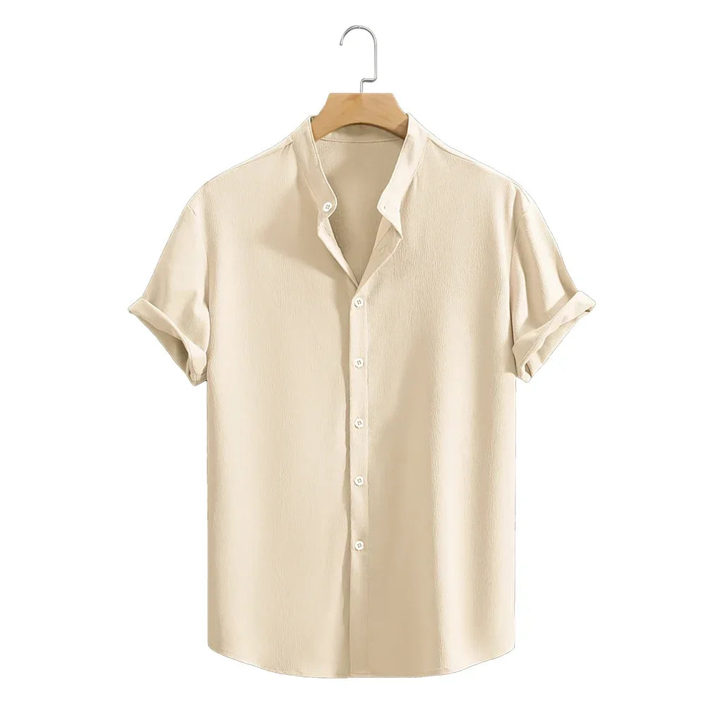 Men's elegant linen shirt, alternate view