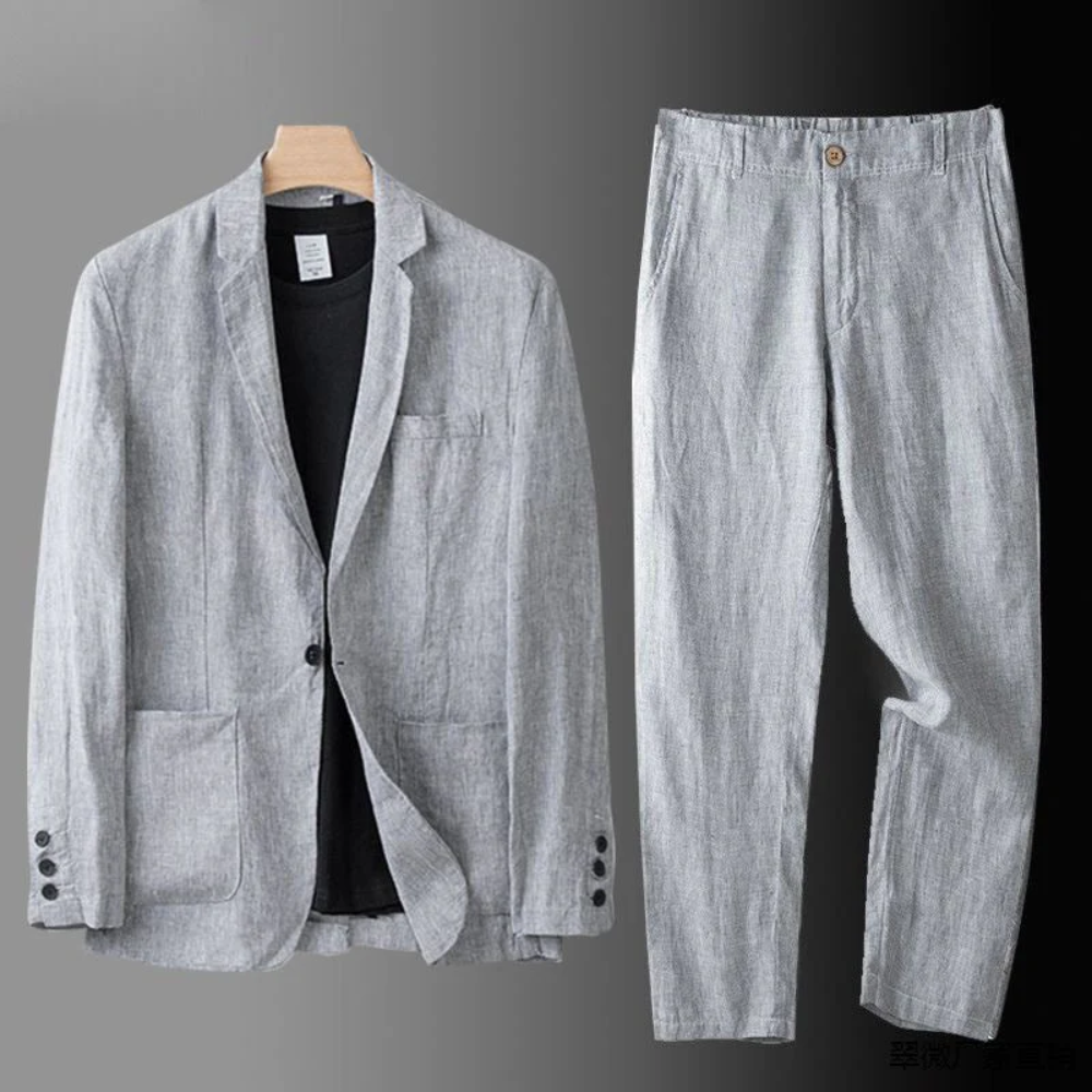Gabriele men's elegant linen two-piece set, additional view
