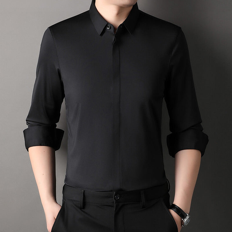 Wrinkle men's stretch shirt, alternate view