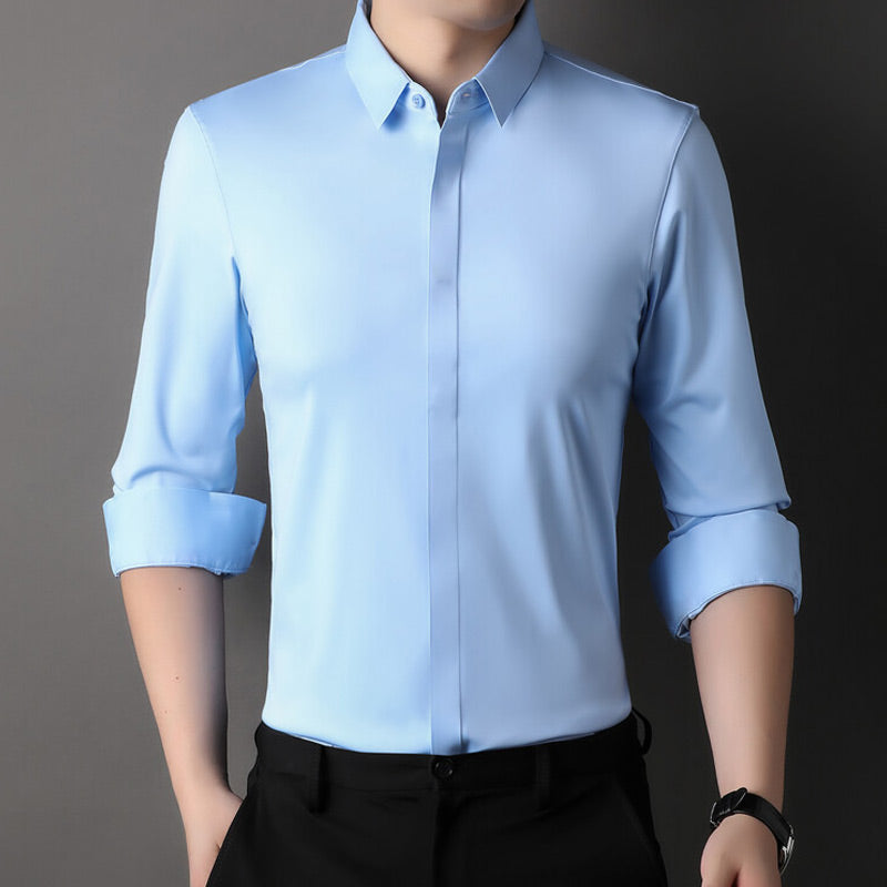 Wrinkle men's stretch shirt, view 4