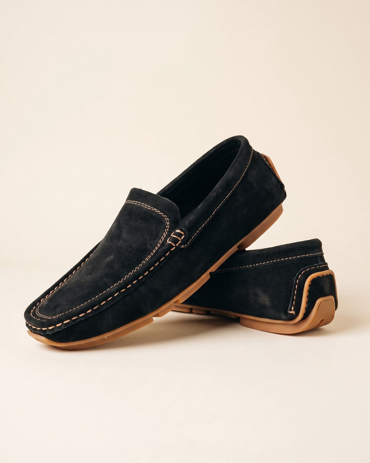 Sawyer men's faux suede driving loafers in black
