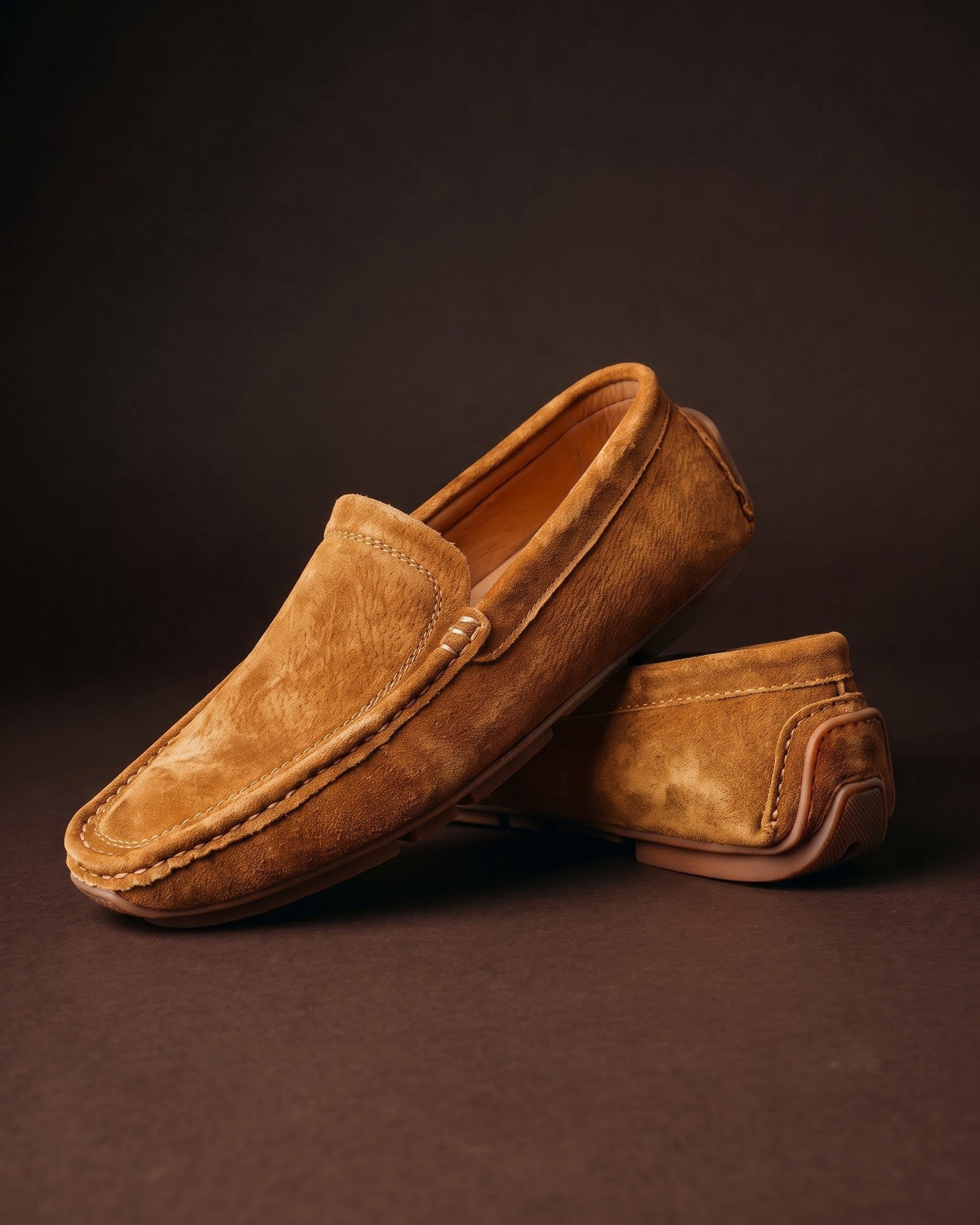 Sawyer men's faux suede driving loafers in tan