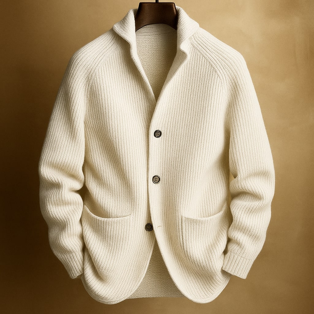 Men's elegant knitted cardigan, alternate view