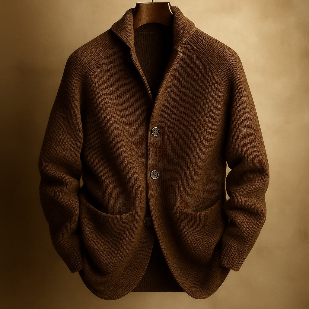 Men's elegant knitted cardigan, additional view
