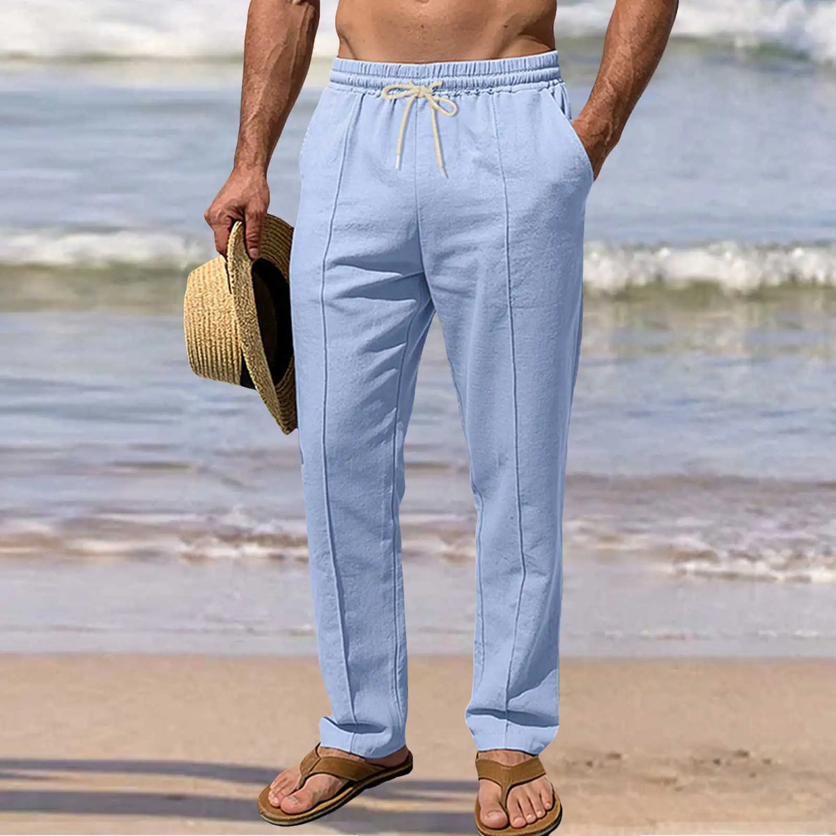 Men's elegant cotton pants, additional view