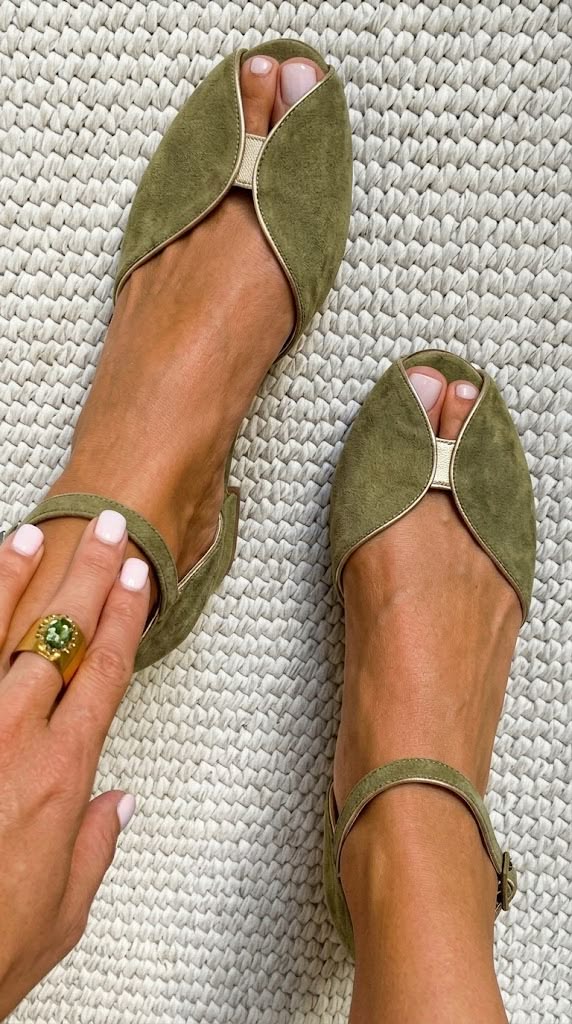 Olivia Chic Sage Green Sandals, view 4
