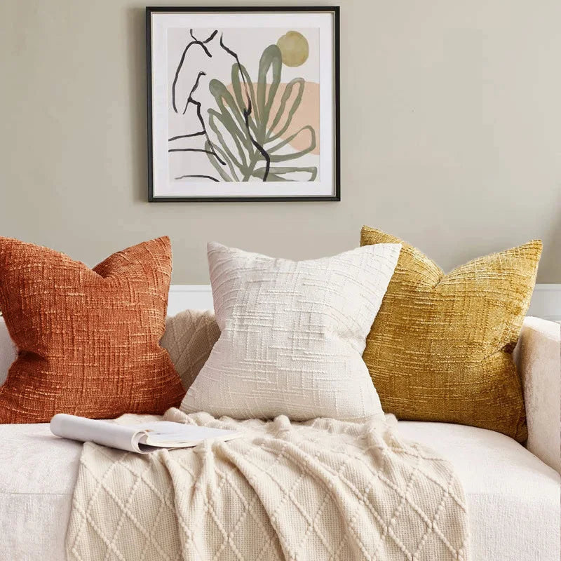 Siena chenille cushion covers on a sofa