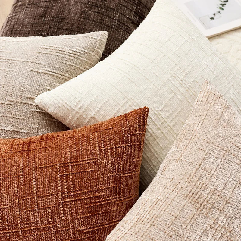 Siena chenille cushion covers on a sofa