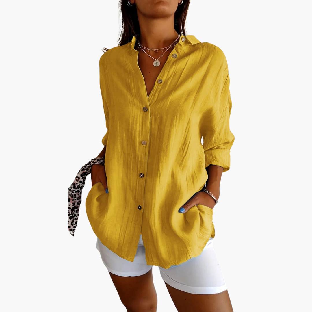 Sienna women's elegant pleated shirt, view 4