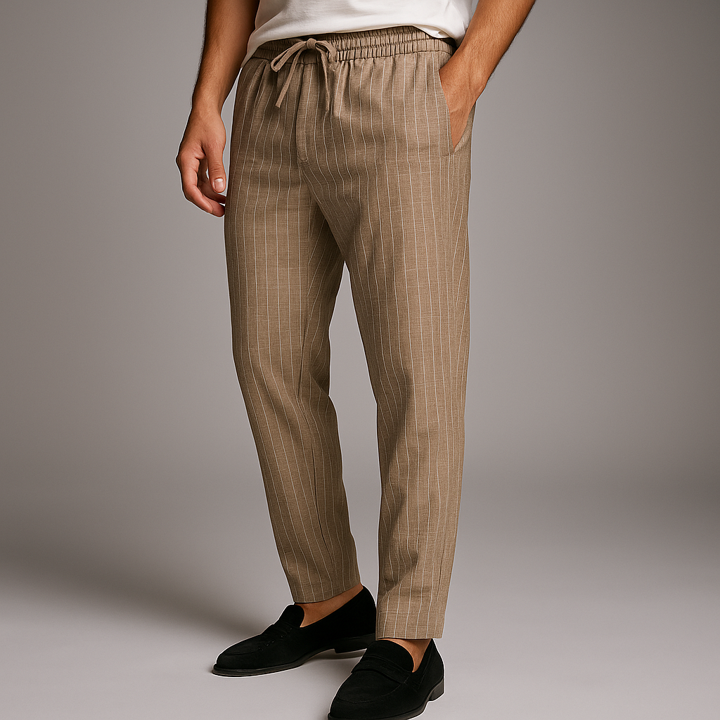 Riccardo men's elegant linen pants, view 4