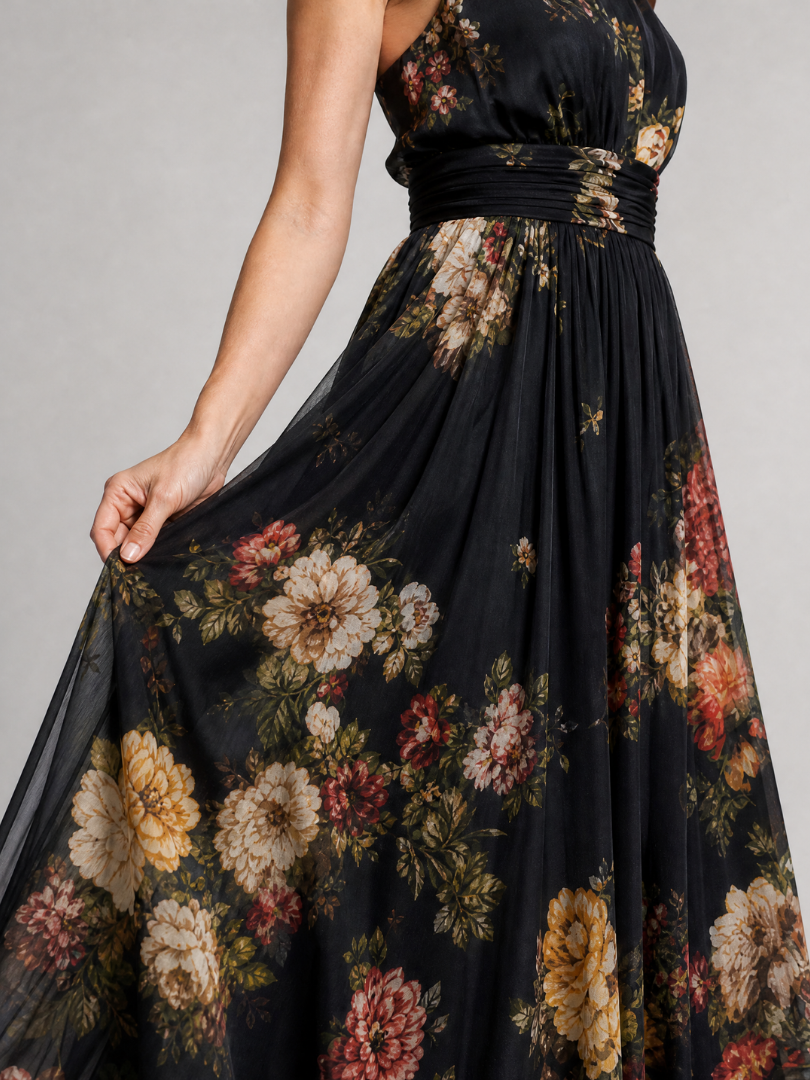 Sior Floral Halter Neck Midi Dress – women's dresses, view 2