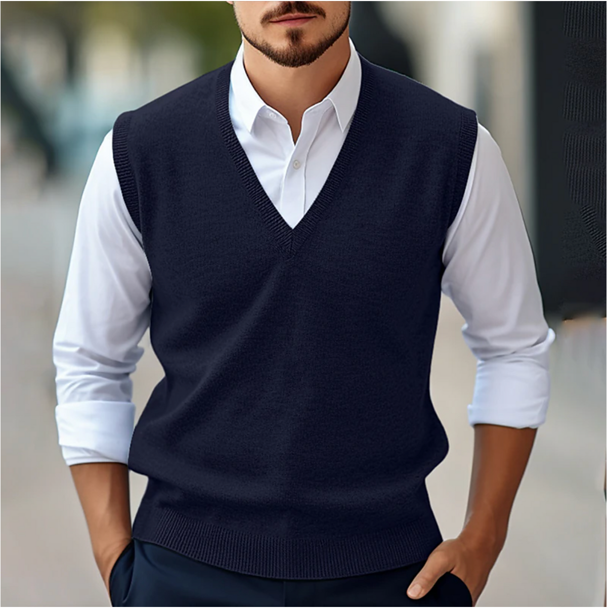 Men's sleeveless sweater, additional view