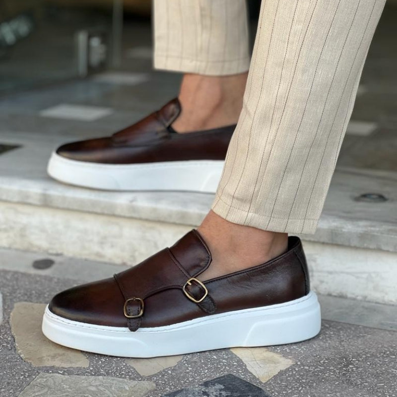 Men's leather loafers, alternate view