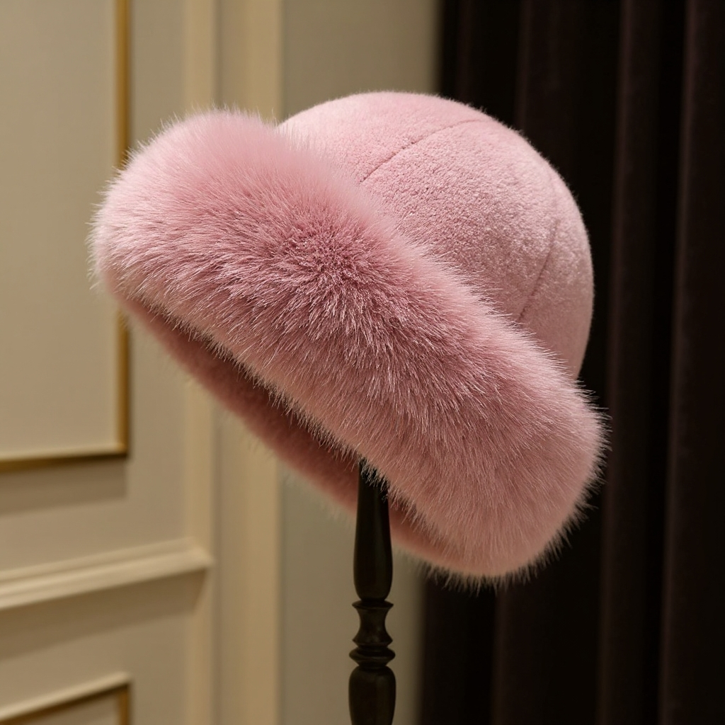 Sofia Faux-Fur Winter Hat in Pink