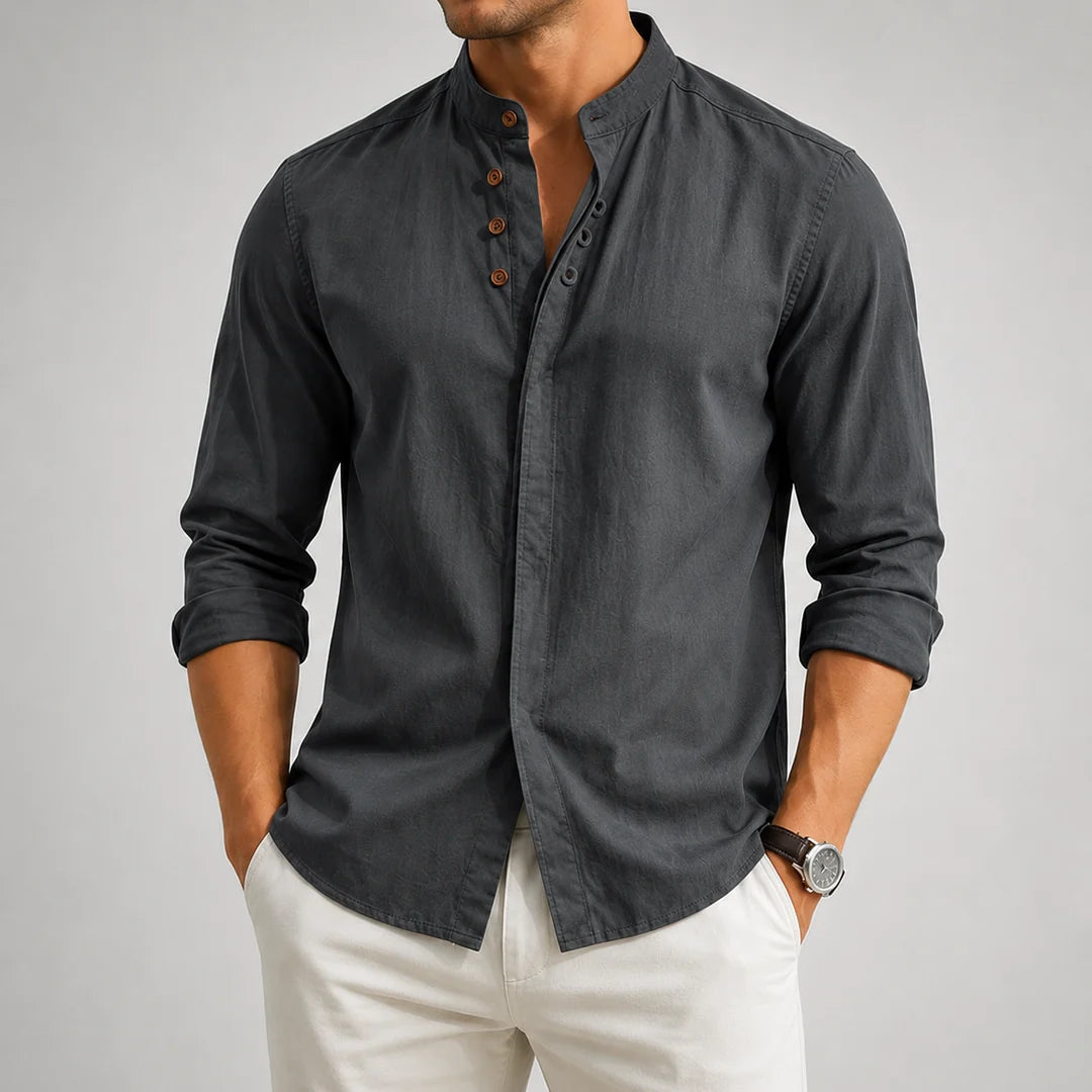 Sora men's cotton linen shirt, additional view