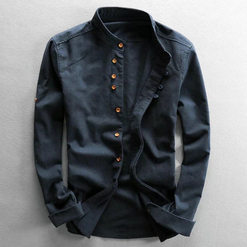 Sora men's cotton linen shirt, view 5